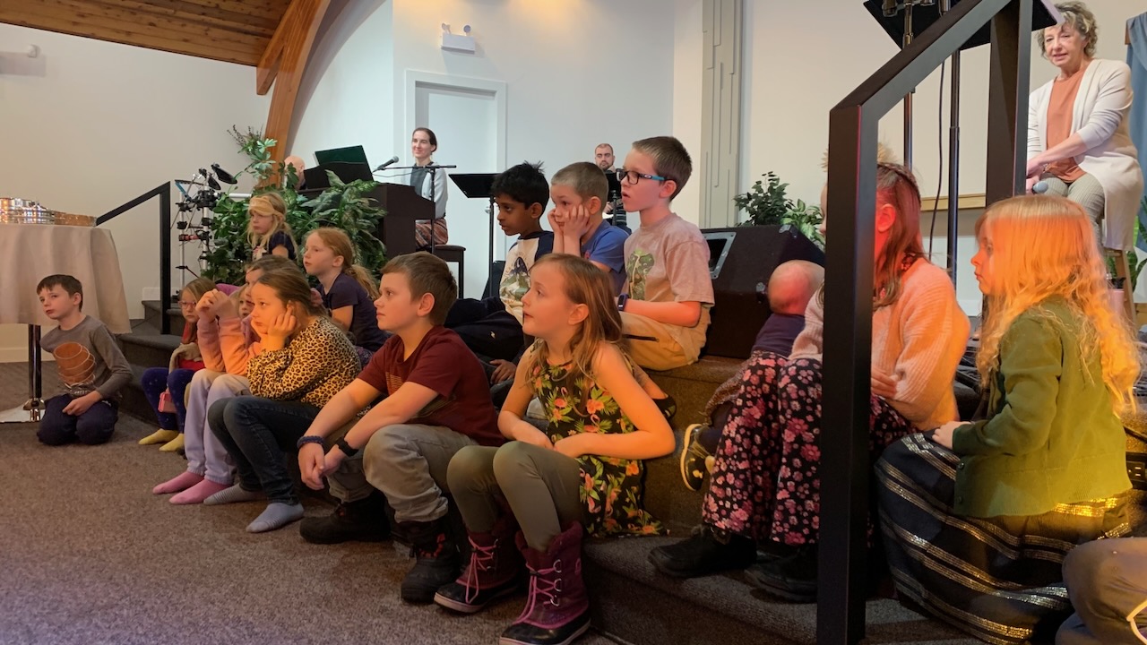 Children participating at church